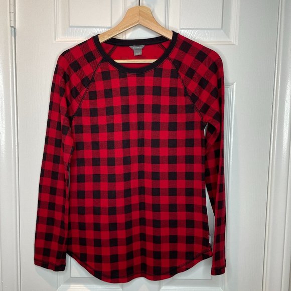 Eddie Bauer Tops - Red & Black Plaid Eddie Bauer Henley